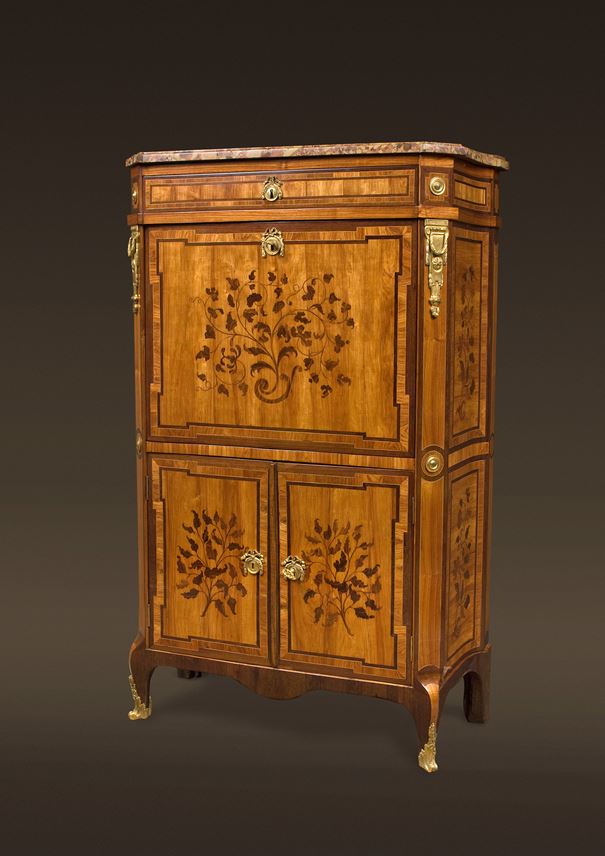 A TRANSITION END-CUT MARQUETRY DROP-FRONT SECRETAIRE | MasterArt